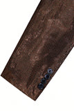 Blazer pour homme brun scintillant à un bouton à revers châle