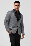 Blazer de bal pour homme gris scintillant à revers slim fit