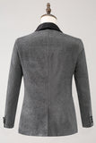 Blazer de bal pour homme gris à revers châle simple boutonnage