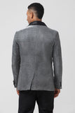 Blazer de bal pour homme gris scintillant à revers slim fit