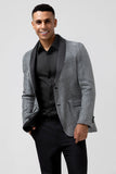 Blazer de bal pour homme gris scintillant à revers slim fit