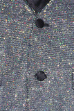 Blazer de bal pour homme gris scintillant à revers châle