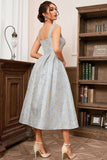 Bleu clair Une ligne Sweetheart Spaghetti Straps Robe longue formelle