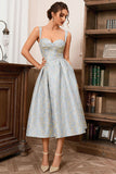 Bleu clair Une ligne Sweetheart Spaghetti Straps Robe longue formelle