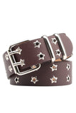 Boho Noir Vintage Rivet Large Ceinture en Cuir