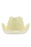 Abricot tricot Western Cowboy chapeau chapeau de paille évidé chapeau de soleil