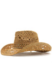 Abricot tricot Western Cowboy chapeau chapeau de paille évidé chapeau de soleil