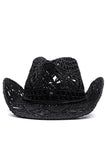 Abricot tricot Western Cowboy chapeau chapeau de paille évidé chapeau de soleil