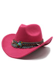 Chapeau de cowboy western vintage à large bord Fedora Gentleman Sir Church