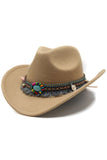 Chapeau de cowboy western vintage à large bord Fedora Gentleman Sir Church