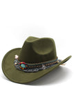 Chapeau de cowboy western vintage à large bord Fedora Gentleman Sir Church
