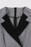 Noir Col Col Plaid Vintage 1950s Robe