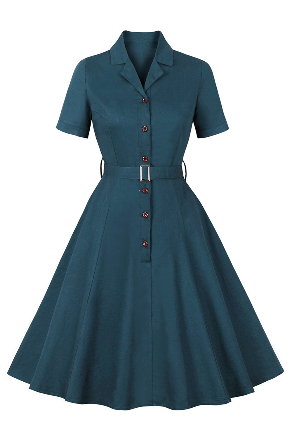 Robe simple a revers bordeaux Vintage des annees 1950