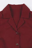 Robe simple à revers bordeaux Vintage des années 1950