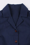 Robe simple à revers bordeaux Vintage des années 1950