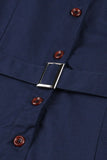 Robe simple à revers bordeaux Vintage des années 1950