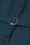 Robe simple à revers bordeaux Vintage des années 1950