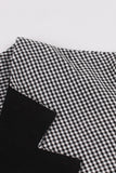 Noir Col Col Plaid Vintage 1950s Robe