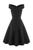 Robe courte A Line Noir Vintage Années 1950