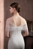 Châle de mariée applique fleur blanche