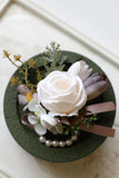 Corsage de poignet de bal abricot et boutonnière pour homme pour mariage