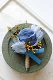 Corsage de poignet de bal abricot et boutonnière pour homme pour mariage