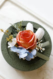 Corsage de poignet de bal abricot et boutonnière pour homme pour mariage