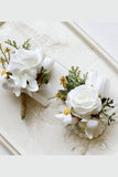 Corsage de poignet de bal abricot et boutonnière pour homme pour mariage