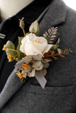 Corsage de poignet élégant de bal de fard à joues et boutonnière pour hommes pour fête de mariage