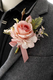 Corsage de poignet élégant de bal de fard à joues et boutonnière pour hommes pour fête de mariage