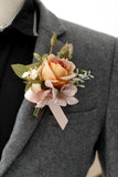 Corsage de poignet élégant de bal de fard à joues et boutonnière pour hommes pour fête de mariage