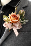 Corsage de poignet élégant de bal de fard à joues et boutonnière pour hommes pour fête de mariage