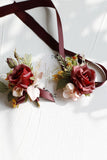 Corsage de poignet élégant de bal de fard à joues et boutonnière pour hommes pour fête de mariage