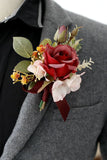 Corsage de poignet élégant de bal de fard à joues et boutonnière pour hommes pour fête de mariage