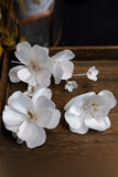 Pinces à cheveux fleur en tissu élégant blanc