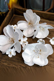 Pinces à cheveux fleur en tissu élégant blanc