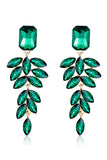 Boucles d’oreilles en cristal vert foncé en forme de larme