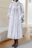 Fausse fourrure moelleuse blanche Manteau long manches longues