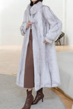 Fausse fourrure moelleuse blanche Manteau long manches longues