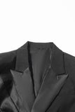 Black Peak Lapel Cut-out Femmes Blazer