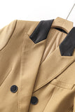 Camel Peak Lapel Long Femmes Manteau