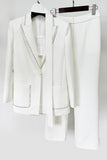 Écharpe blanche Peak Lapel 2 Pièces Femmes Costumes