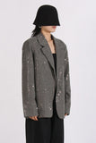 Blazer femme à paillettes gris scintillant à paillettes