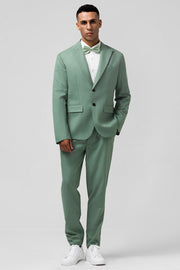 Gris vert Peak Revers Simple Boutonnage 2 Pièces Hommes Bal Costumes