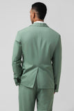 Gris vert Peak Revers Simple Boutonnage 2 Pièces Hommes Bal Costumes