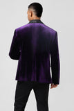 Violet foncé châle revers un bouton Blazer de bal pour homme