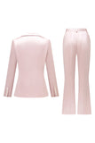 Gris rose pic revers satin slim fit femmes costumes