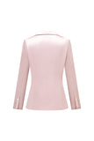 Gris rose pic revers satin slim fit femmes costumes