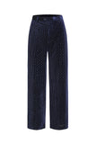 2 Pièces Châle Revers Marine Costumes Femme avec Ceinture
