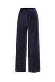 2 Pièces Châle Revers Marine Costumes Femme avec Ceinture